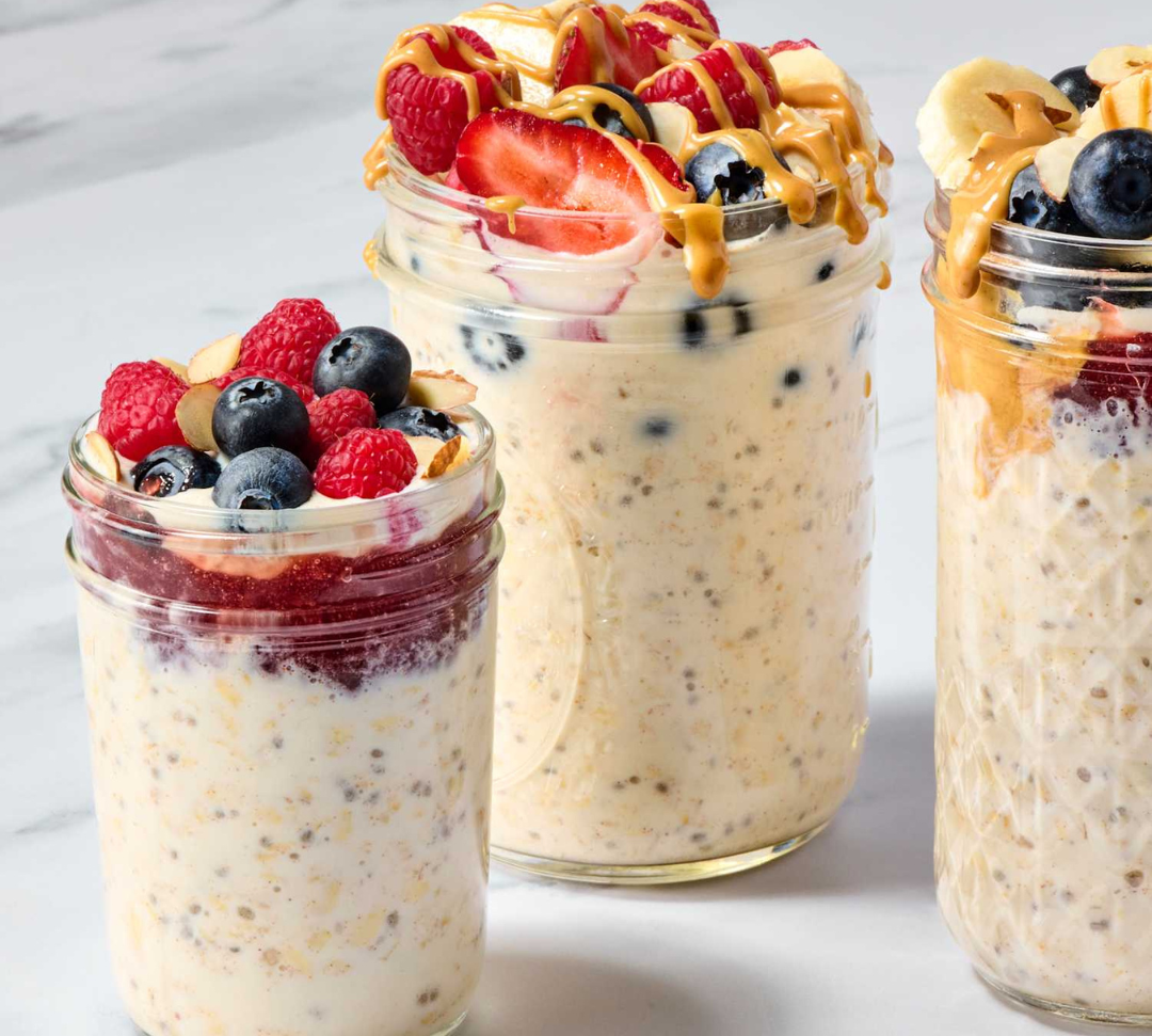 Vegan Protein Overnight Oats für einen gesunden Start in den Tag