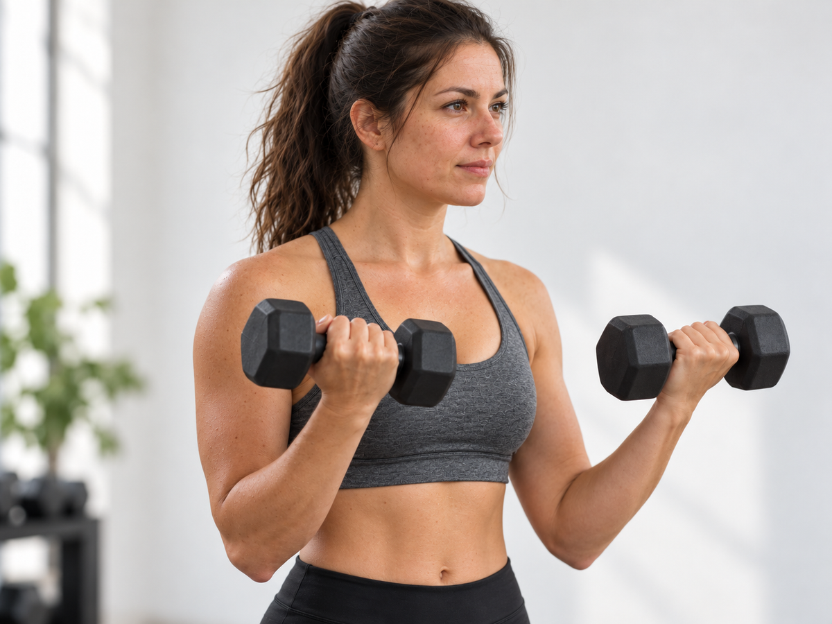 Krafttraining mit Kurzhanteln – Muskeln erhalten nach dem Absetzen der Abnehmspritze