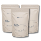 JETZT VORBESTELLEN | Creamy Vanilla Bundle | 3 × 500 g Vegan Protein+