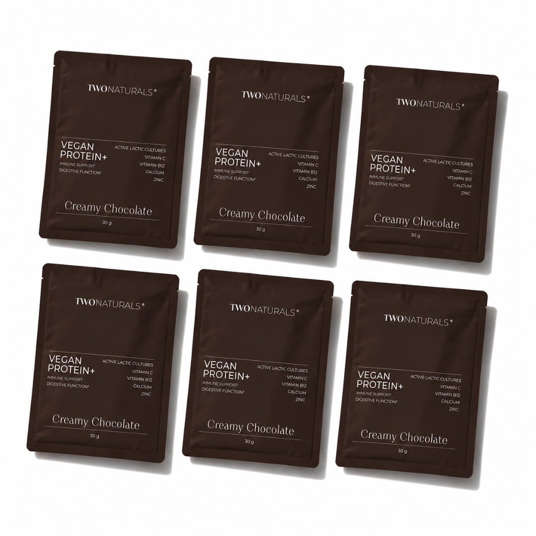ALL-IN-ONE VEGAN PROTEIN+ PROBIERSACHETS | CREAMY VANILLA & CREAMY CHOCOLATE