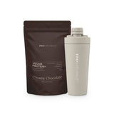 TWONATURALS Protein Ritual – Vegan Protein+ Creamy Chocolate mit Edelstahl-Shaker in Beige