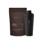 TWONATURALS Protein Ritual – Vegan Protein+ Creamy Chocolate mit Edelstahl-Shaker in Schwarz