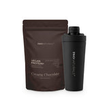 TWONATURALS Protein Ritual – Vegan Protein+ Creamy Chocolate mit Edelstahl-Shaker in Schwarz